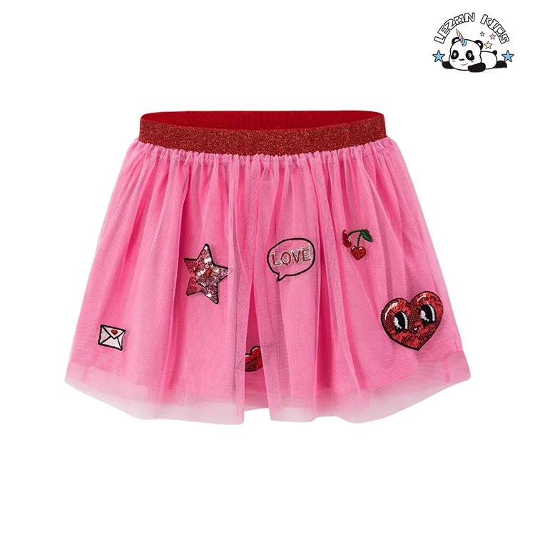 LEZONKIDS - Vestido Tutu com Lantejoulas Iridescentes, Corpete de Jersey, Corte Alto Baixo, Listras Coloridas, Voile de Algodão, Meninas